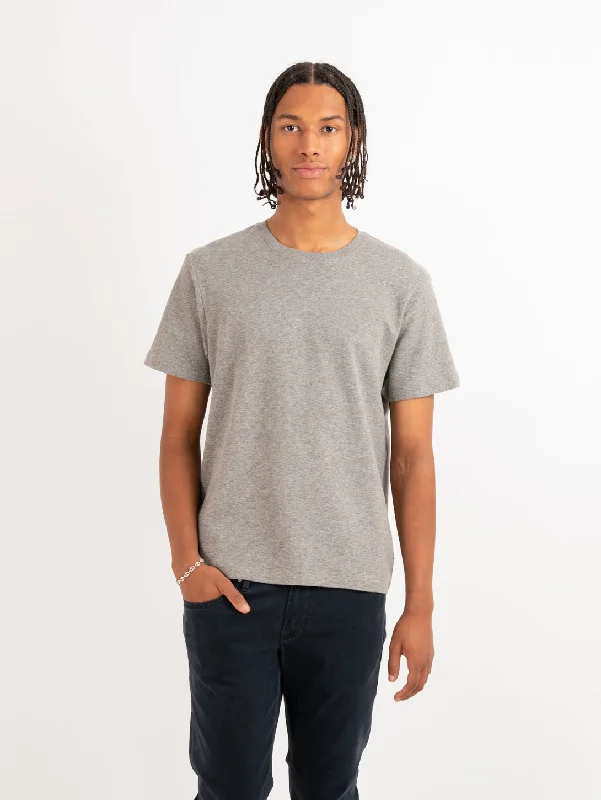 Men's polo t - shirts with a contrast collar for a preppy lookDuo Fold Short Sleeve Tee - Heather Grey