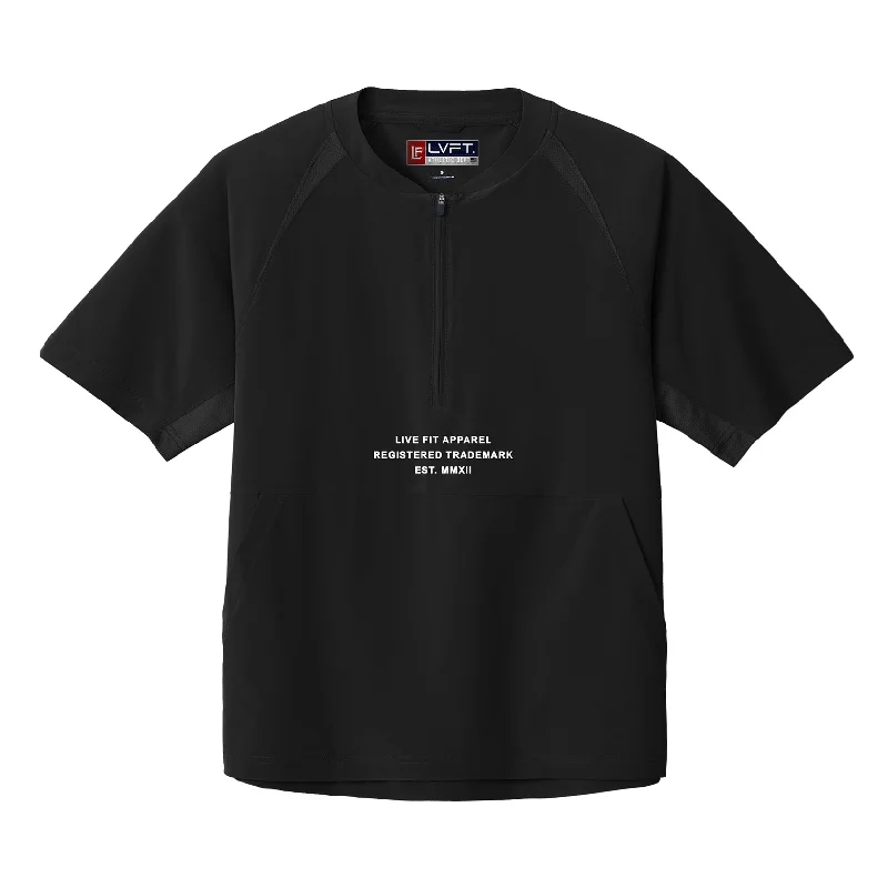 Men's lightweight performance t - shirts for running marathonsEST. Light Half-Zip Raglan Short Sleeve Jacket- Black Men's lightweight performance t - shirts for running marathonsEST. Light Half-Zip Raglan Short Sleeve Jacket- Black