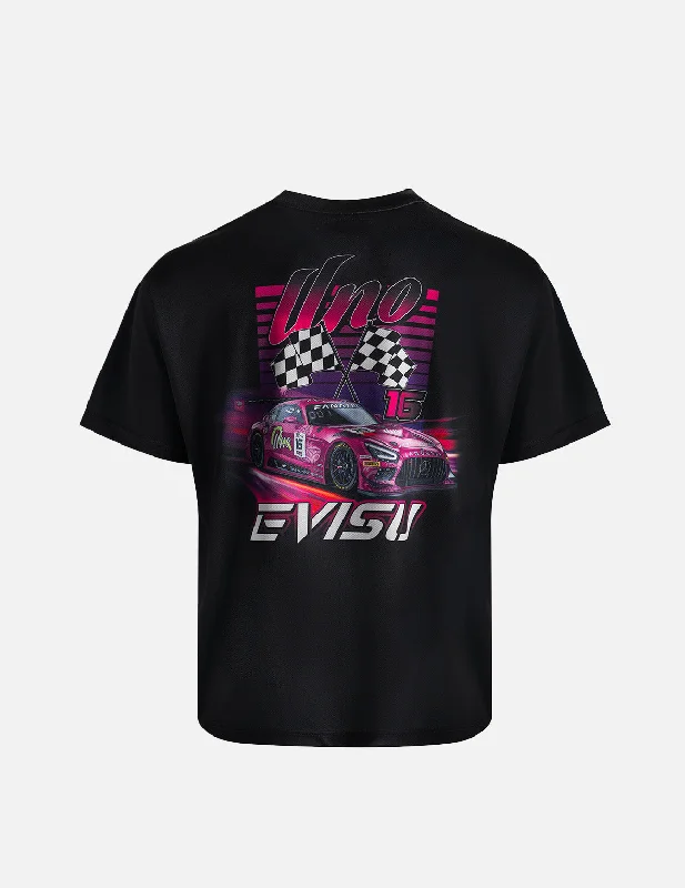 Men's ribbed t - shirts with a textured finish for added styleEVISU X UNO RACING LIMITED EDITION PRINT TEE