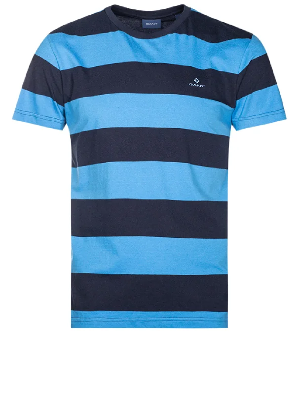 Men's thermal t - shirts with a high - neck design for cold weatherBarstripe Short Sleeve T-shirt Day Blue Men's thermal t - shirts with a high - neck design for cold weatherBarstripe Short Sleeve T-shirt Day Blue