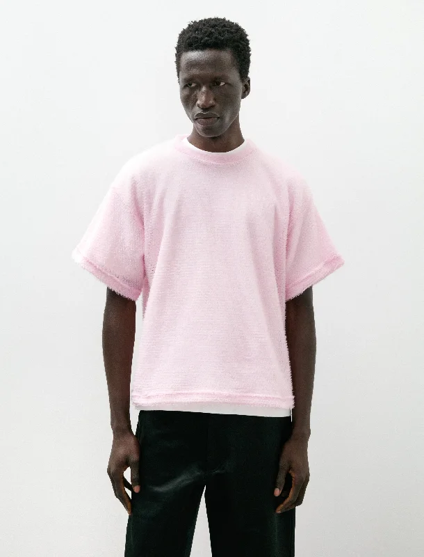 Men's button - front t - shirts with a unique artistic printShag Tee Party Pink