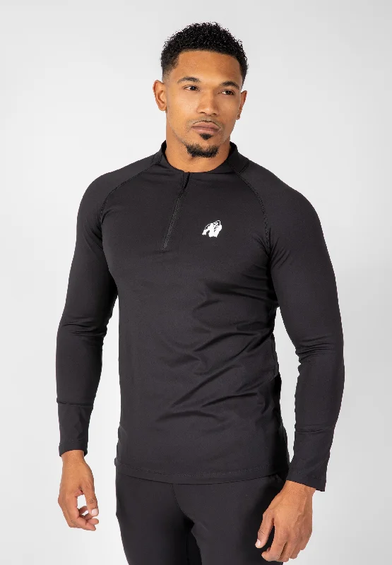 Men's moisture - wicking athletic t - shirts for intense workoutsHamilton Hybrid Long Sleeve - Black - Slim Fit