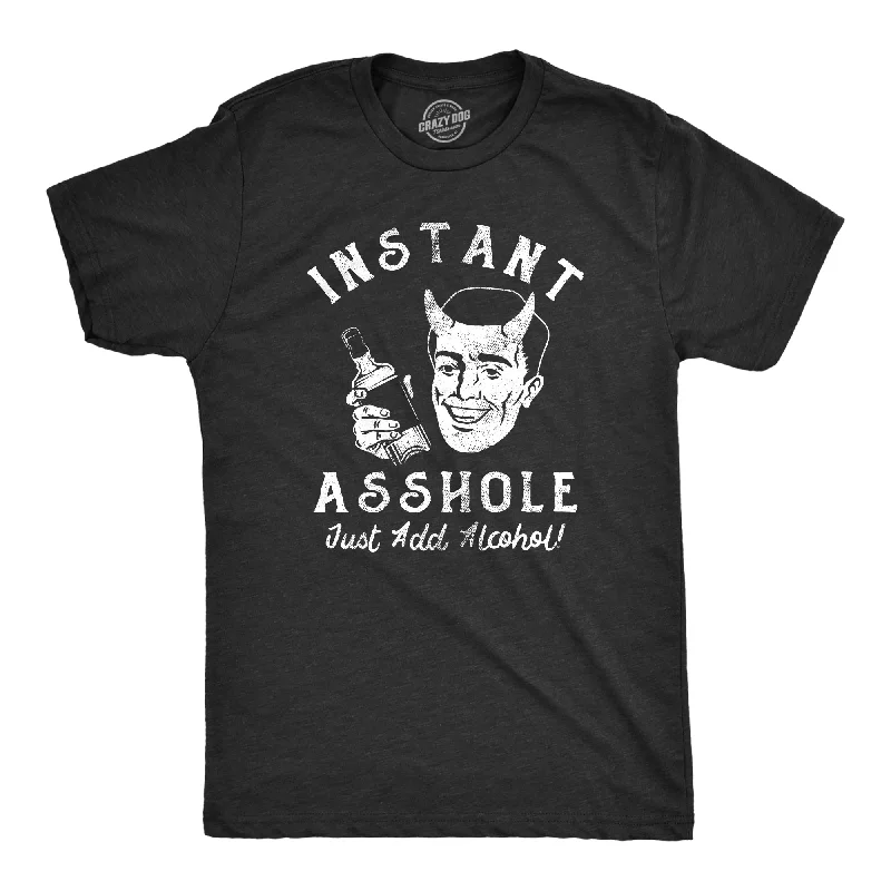 Men's short - sleeve linen t - shirts for summer beach outingsInstant Asshole Just Add Alcohol Men's T Shirt Men's short - sleeve linen t - shirts for summer beach outingsInstant Asshole Just Add Alcohol Men's T Shirt