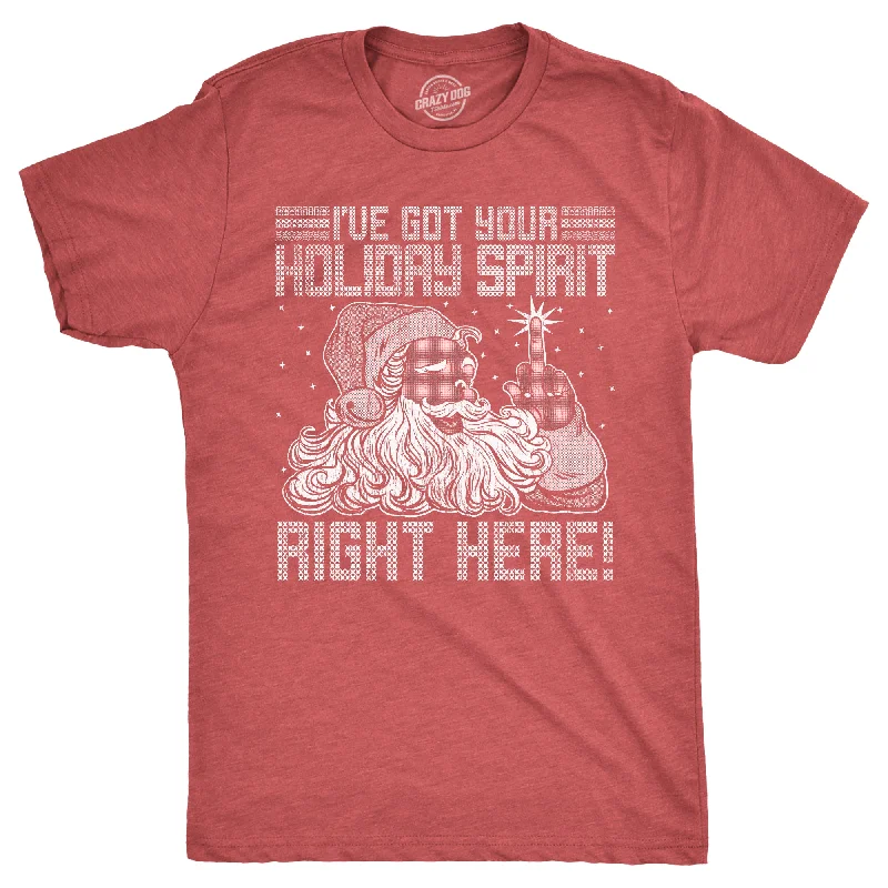 Men's polo t - shirts with a contrast collar for a preppy lookIve Got Your Holiday Spirit Right Here Men's T Shirt Men's polo t - shirts with a contrast collar for a preppy lookIve Got Your Holiday Spirit Right Here Men's T Shirt