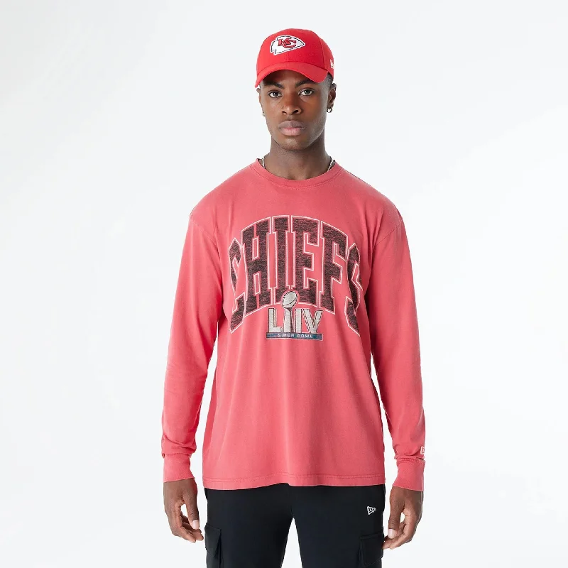 Men's ribbed t - shirts with a textured finish for added styleKansas City Chiefs Oversized Essential Red Oversized Long Sleeve T-Shirt Men's ribbed t - shirts with a textured finish for added styleKansas City Chiefs Oversized Essential Red Oversized Long Sleeve T-Shirt