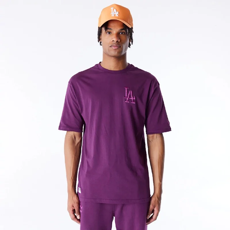 Men's slim - fit graphic t - shirts with vintage rock band printsLA Dodgers League Essential Dark Purple Oversized T-Shirt Men's slim - fit graphic t - shirts with vintage rock band printsLA Dodgers League Essential Dark Purple Oversized T-Shirt