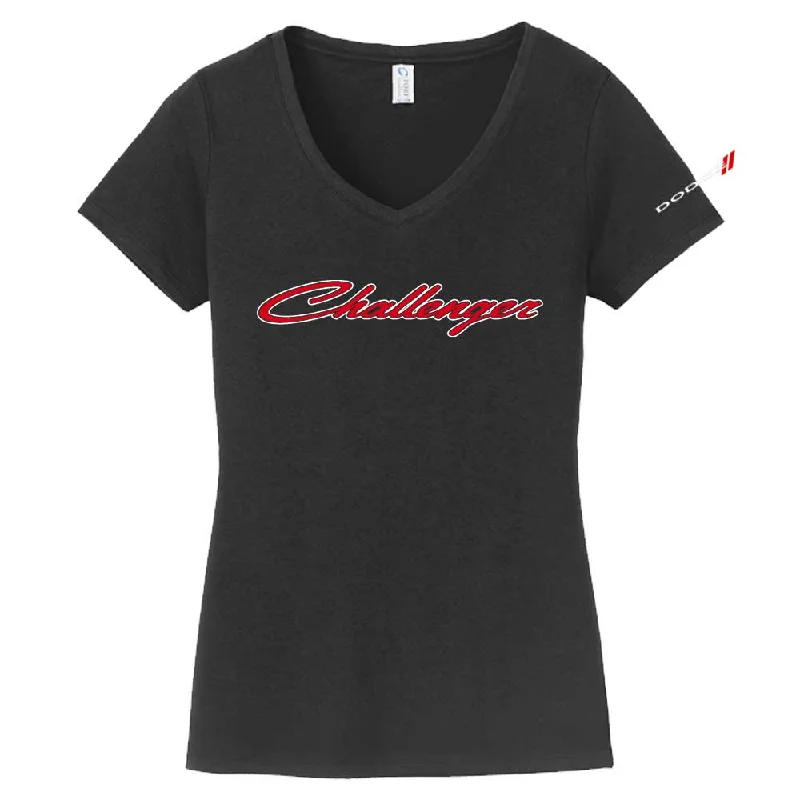 Men's mock - neck t - shirts with a modern and sleek styleLadies Dodge Challenger 2 Color Script - Black Men's mock - neck t - shirts with a modern and sleek styleLadies Dodge Challenger 2 Color Script - Black