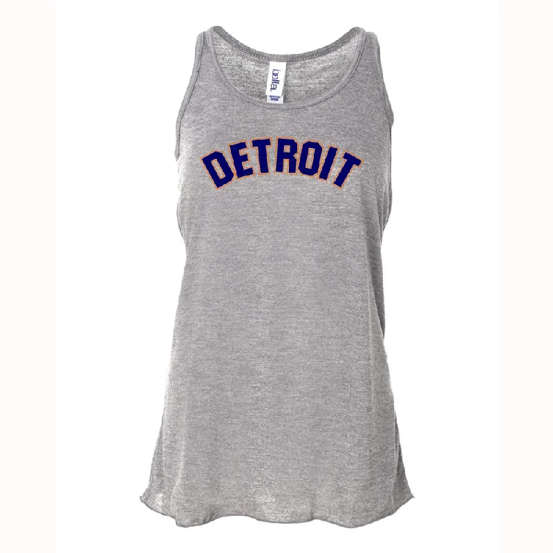 Men's slim - fit graphic t - shirts with vintage rock band printsLadies Relaxed Racerback Tank Top - Detroit Bend 2 color Heather Grey Men's slim - fit graphic t - shirts with vintage rock band printsLadies Relaxed Racerback Tank Top - Detroit Bend 2 color Heather Grey