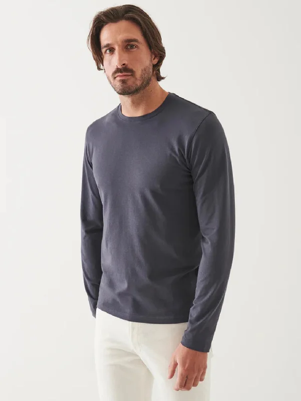 Men's eco - friendly recycled t - shirts for sustainable fashion choicesPima Cotton Stretch Long Sleeve Tee - Constellation Men's eco - friendly recycled t - shirts for sustainable fashion choicesPima Cotton Stretch Long Sleeve Tee - Constellation