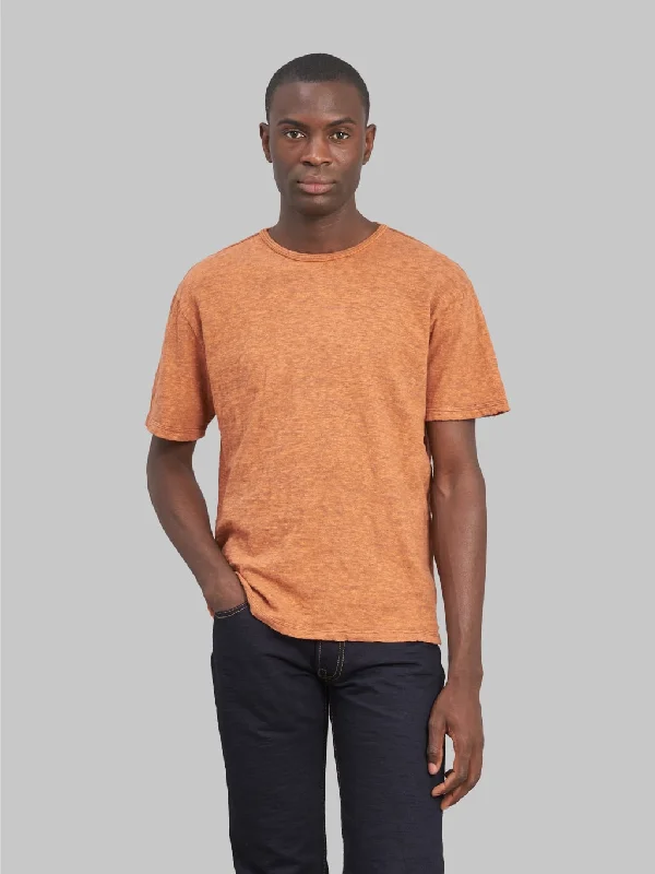 Men's jacquard woven polo shirts with intricate designsLoop & Weft Super Slub Tube Knit Double Binder Crewneck T-Shirt Roast Orange Men's jacquard woven polo shirts with intricate designsLoop & Weft Super Slub Tube Knit Double Binder Crewneck T-Shirt Roast Orange