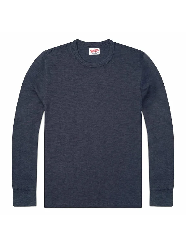 Men's v - neck muscle t - shirts for a body - building aestheticLong Sleeve Slub Tee - Indigo Men's v - neck muscle t - shirts for a body - building aestheticLong Sleeve Slub Tee - Indigo