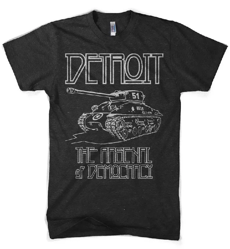 Men's smart - casual checkered t - shirts for semi - formal occasionsMens Detroit Arsenal T-shirt (Heather Black) Men's smart - casual checkered t - shirts for semi - formal occasionsMens Detroit Arsenal T-shirt (Heather Black)