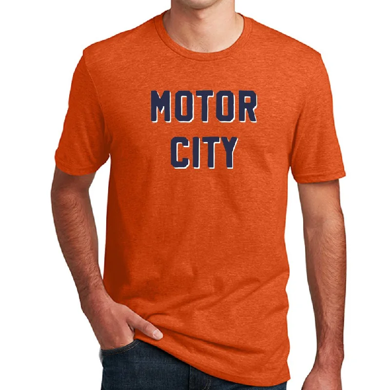 Men's moisture - wicking athletic t - shirts for intense workoutsMens Detroit MOTOR CITY T-shirt (Deep Heather Orange) Men's moisture - wicking athletic t - shirts for intense workoutsMens Detroit MOTOR CITY T-shirt (Deep Heather Orange)