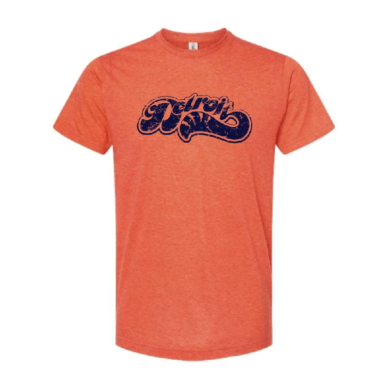 Men's slim - fit graphic t - shirts with vintage rock band printsMens Detroit Sweep T-shirt (Heather Orange) Men's slim - fit graphic t - shirts with vintage rock band printsMens Detroit Sweep T-shirt (Heather Orange)