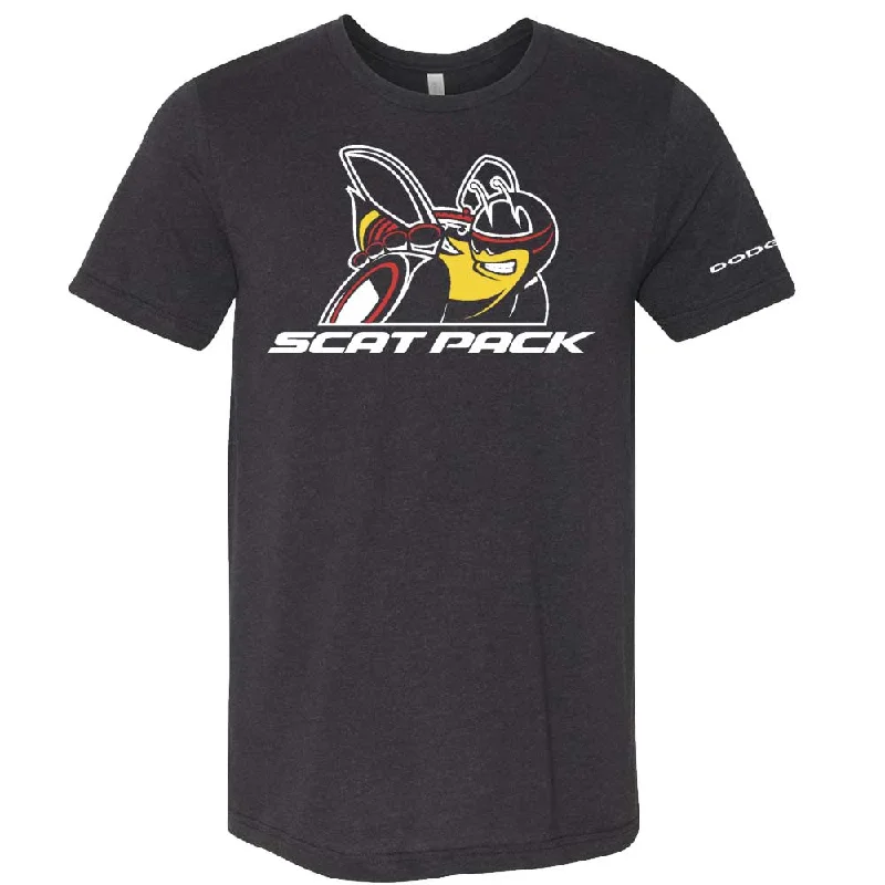 Men's short - sleeve linen t - shirts for summer beach outingsMens Dodge Scat Pack T-shirt (Black) Men's short - sleeve linen t - shirts for summer beach outingsMens Dodge Scat Pack T-shirt (Black)