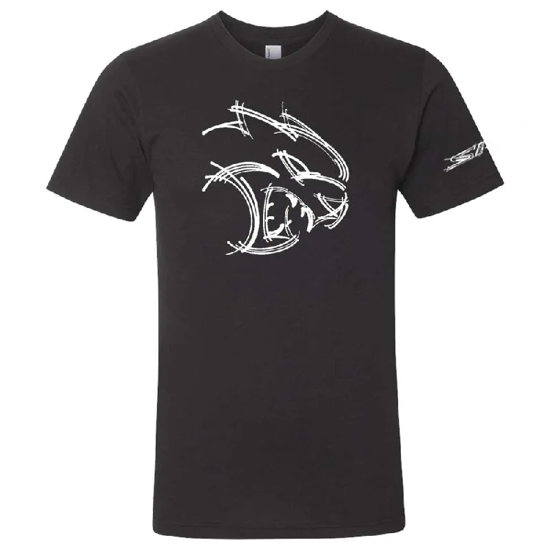 Men's button - front t - shirts with a unique artistic printMens Dodge SRT Hellcat Abstract Logo T-shirt (Black) Men's button - front t - shirts with a unique artistic printMens Dodge SRT Hellcat Abstract Logo T-shirt (Black)