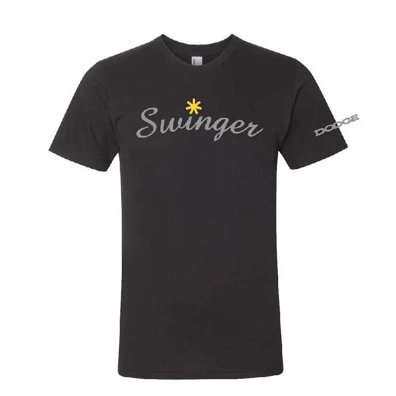 Men's smart - casual checkered t - shirts for semi - formal occasionsMens Dodge Swinger T-shirt (Black) Men's smart - casual checkered t - shirts for semi - formal occasionsMens Dodge Swinger T-shirt (Black)