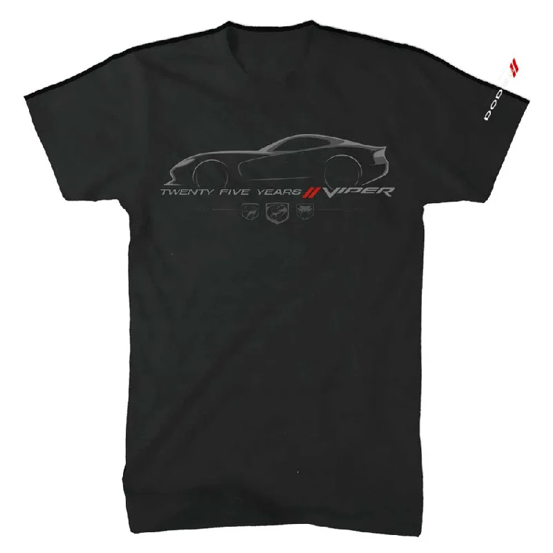 Men's UV - protection t - shirts for outdoor activities in the sunMens Dodge Viper 25 Years T-shirt (Black) Men's UV - protection t - shirts for outdoor activities in the sunMens Dodge Viper 25 Years T-shirt (Black)
