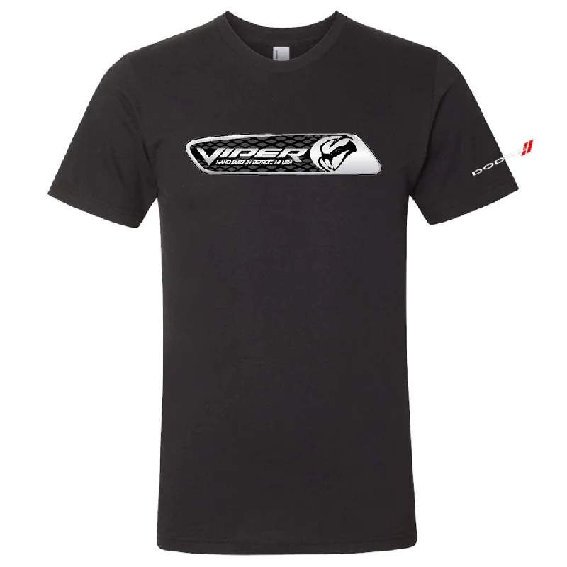 Men's ribbed t - shirts with a textured finish for added styleMens Dodge Viper Dash Plaque T-shirt (Heather Black) Men's ribbed t - shirts with a textured finish for added styleMens Dodge Viper Dash Plaque T-shirt (Heather Black)