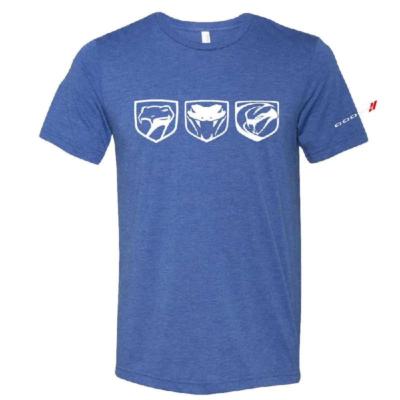 Men's plus - size pocket t - shirts with a classic lookMens Dodge Viper Tri-Logo T-shirt (Heather Royal) Men's plus - size pocket t - shirts with a classic lookMens Dodge Viper Tri-Logo T-shirt (Heather Royal)
