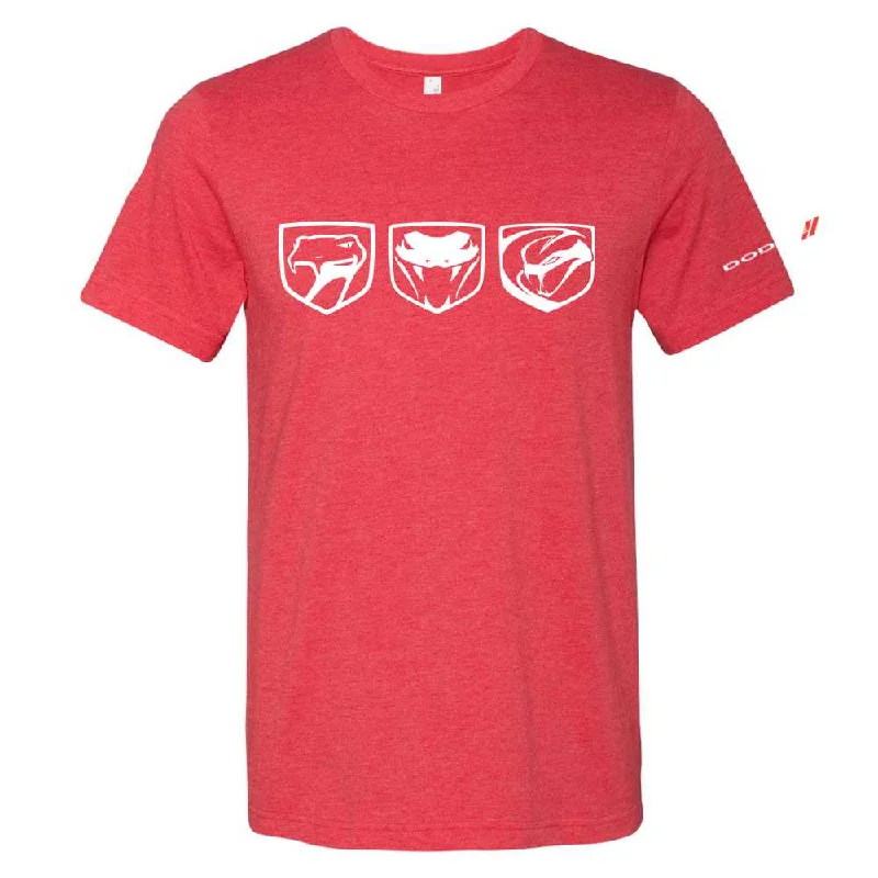 Men's v - neck muscle t - shirts for a body - building aestheticMens Dodge Viper Tri-Logo T-shirt (Heather Red) Men's v - neck muscle t - shirts for a body - building aestheticMens Dodge Viper Tri-Logo T-shirt (Heather Red)
