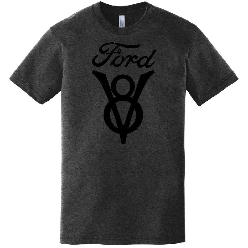 Men's plus - size pocket t - shirts with a classic lookMens Ford V8 Vintage - Heather Black Men's plus - size pocket t - shirts with a classic lookMens Ford V8 Vintage - Heather Black