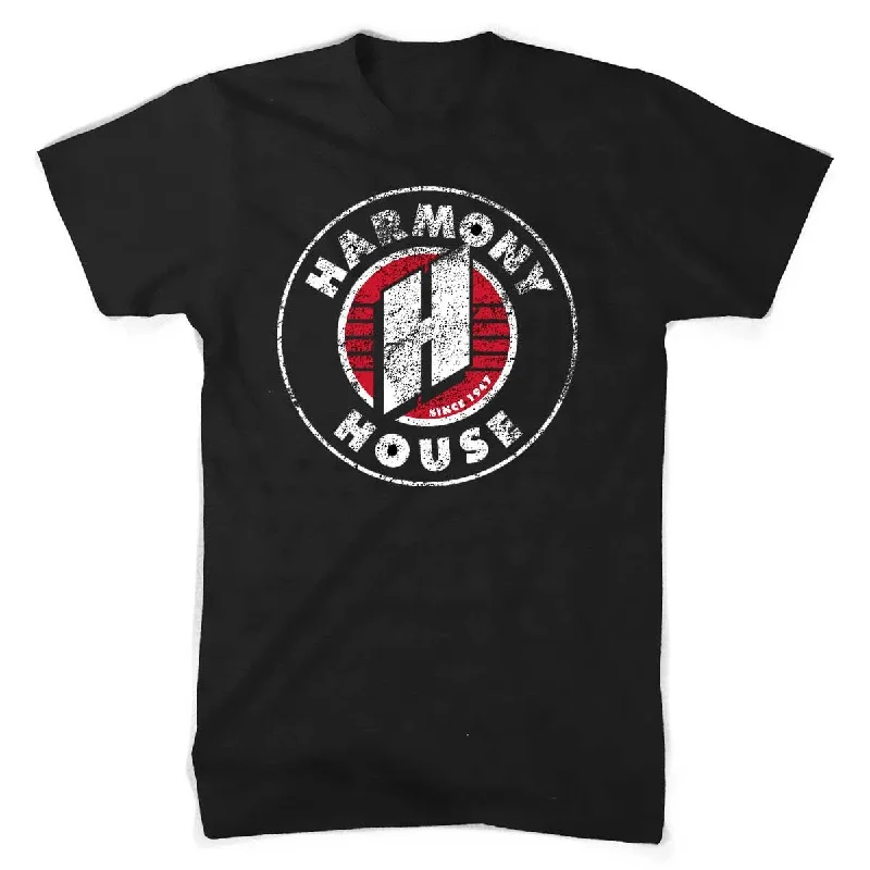 Men's thermal t - shirts with a high - neck design for cold weatherMens Harmony House T-shirt (Black) Men's thermal t - shirts with a high - neck design for cold weatherMens Harmony House T-shirt (Black)