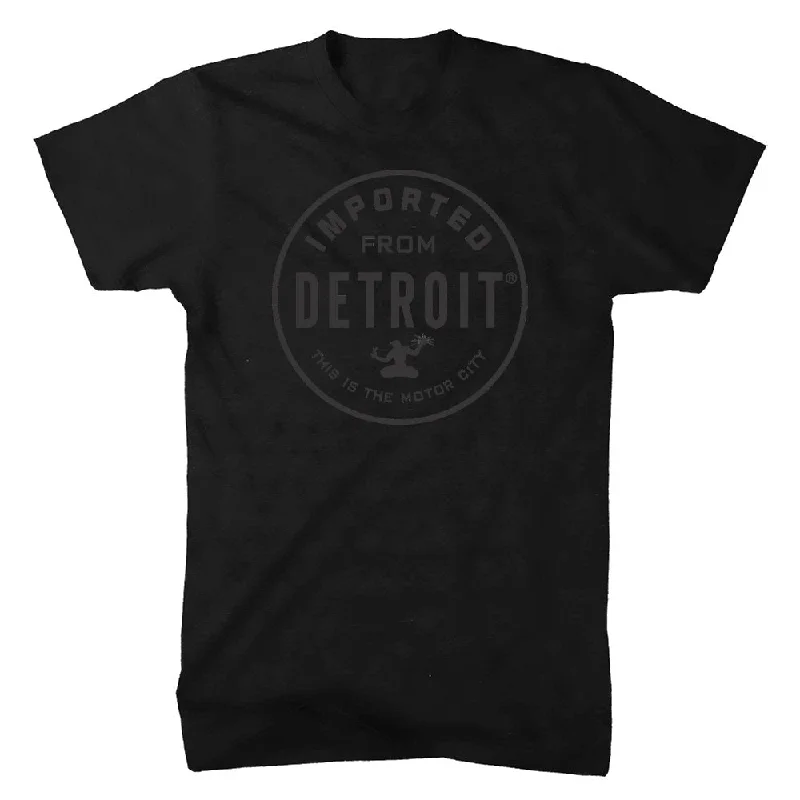Men's slim - fit graphic t - shirts with vintage rock band printsMens Imported From Detroit Circle T-shirt - Black Men's slim - fit graphic t - shirts with vintage rock band printsMens Imported From Detroit Circle T-shirt - Black