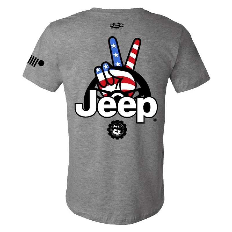 Men's eco - friendly recycled t - shirts for sustainable fashion choicesMens Jeep® Wave USA T-Shirt - Graphite Heather Men's eco - friendly recycled t - shirts for sustainable fashion choicesMens Jeep® Wave USA T-Shirt - Graphite Heather
