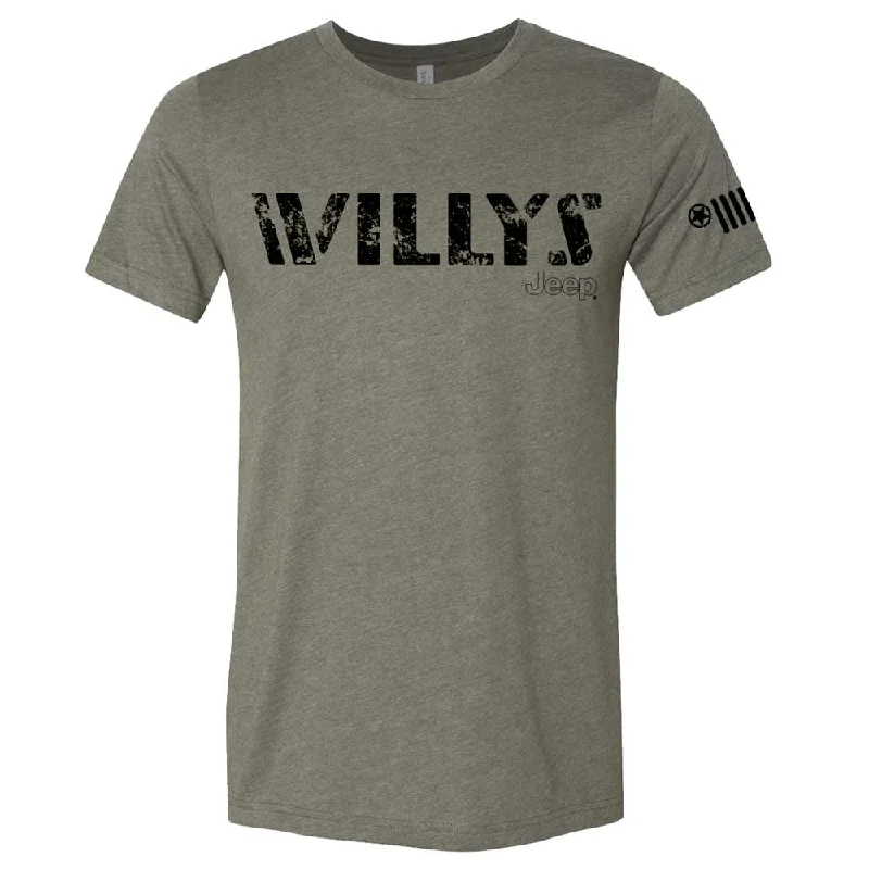 Men's UV - protection t - shirts for outdoor activities in the sunMens Jeep® Willys T-Shirt - Military Green Men's UV - protection t - shirts for outdoor activities in the sunMens Jeep® Willys T-Shirt - Military Green