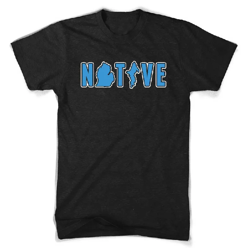 Men's moisture - wicking athletic t - shirts for intense workoutsMens Michigan NATIVE T-Shirt (Heather Black) Men's moisture - wicking athletic t - shirts for intense workoutsMens Michigan NATIVE T-Shirt (Heather Black)