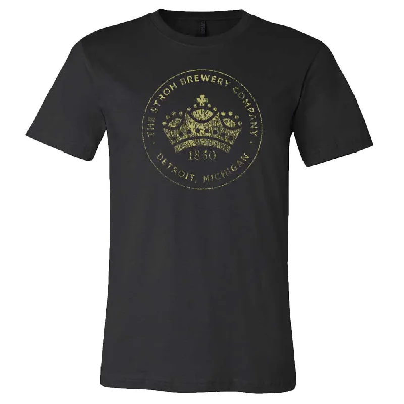 Men's UV - protection t - shirts for outdoor activities in the sunMens Stroh's Crown Logo T-shirt (Black) Men's UV - protection t - shirts for outdoor activities in the sunMens Stroh's Crown Logo T-shirt (Black)