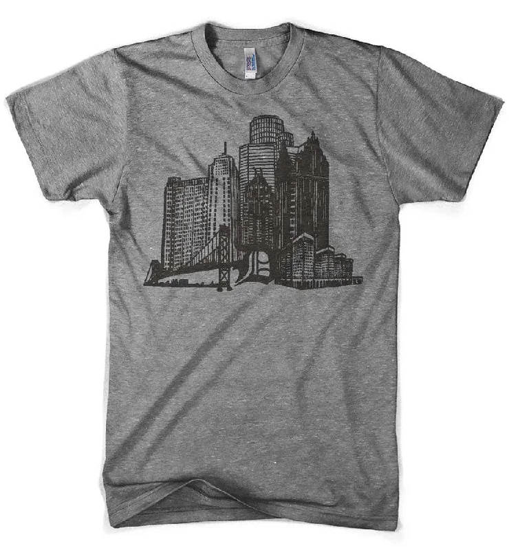 Men's tie - dye t - shirts with a bohemian styleMens Triblend Detroit Stand Tall T-shirt (Grey) Men's tie - dye t - shirts with a bohemian styleMens Triblend Detroit Stand Tall T-shirt (Grey)
