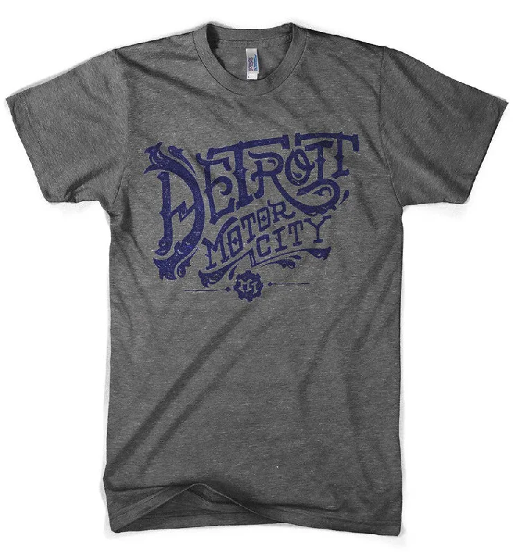 Men's plus - size pocket t - shirts with a classic lookMens Triblend Detroit Vintage Font T-shirt (Grey) Men's plus - size pocket t - shirts with a classic lookMens Triblend Detroit Vintage Font T-shirt (Grey)