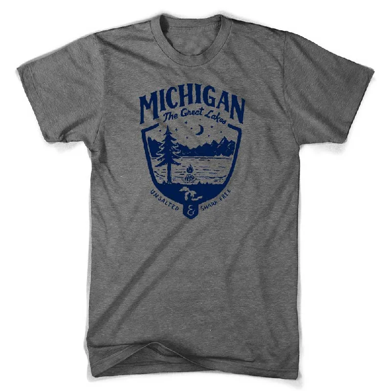 Men's antimicrobial t - shirts for odor - free freshness during travelMens Triblend Michigan Shield T-shirt (Grey) Men's antimicrobial t - shirts for odor - free freshness during travelMens Triblend Michigan Shield T-shirt (Grey)