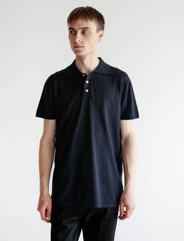 Men's organic cotton crew - neck t - shirts for everyday comfortShort Sleeve Polo Navy Men's organic cotton crew - neck t - shirts for everyday comfortShort Sleeve Polo Navy