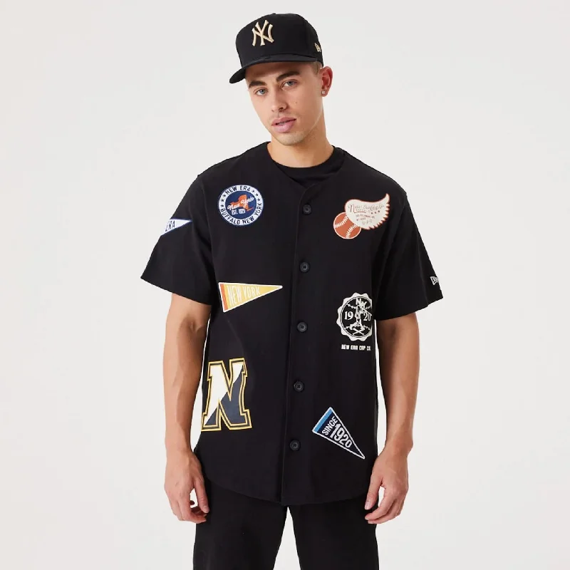 Men's UV - protection t - shirts for outdoor activities in the sunNew Era Heritage Badge Black Jersey