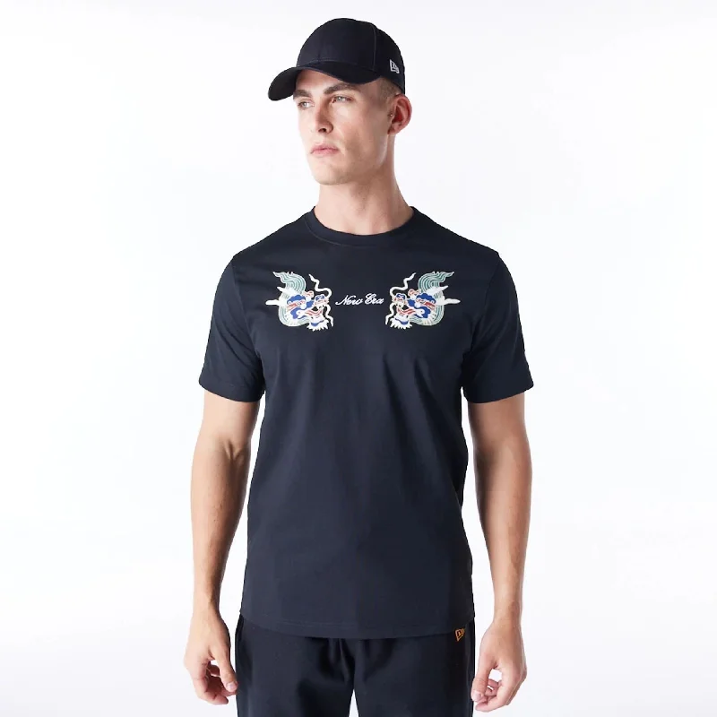 Men's printed Hawaiian t - shirts for tropical vacationsNew Era Year Of The Dragon Black T-Shirt Men's printed Hawaiian t - shirts for tropical vacationsNew Era Year Of The Dragon Black T-Shirt