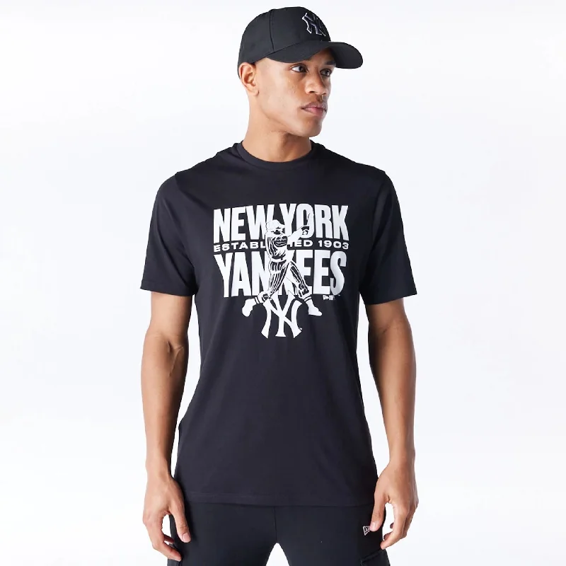 Men's short - sleeve linen t - shirts for summer beach outingsNew York Yankees MLB Baseball Graphic Black T-Shirt Men's short - sleeve linen t - shirts for summer beach outingsNew York Yankees MLB Baseball Graphic Black T-Shirt