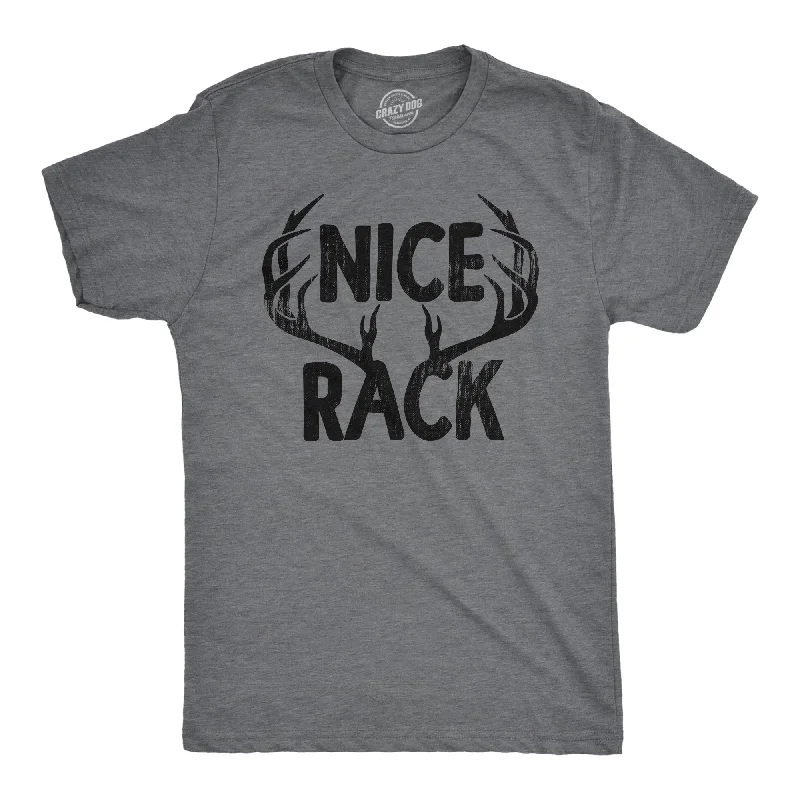 Men's button - front t - shirts with a unique artistic printNice Rack Men's T Shirt
