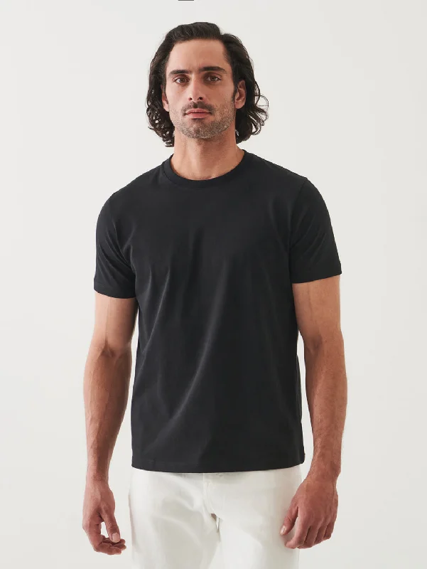 Men's moisture - wicking athletic t - shirts for intense workoutsOrganic High Neck Crew- Black Men's moisture - wicking athletic t - shirts for intense workoutsOrganic High Neck Crew- Black