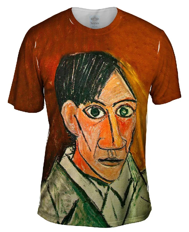 Men's thermal t - shirts with a high - neck design for cold weatherPablo Picasso - "Self Portrait" (1907) Men's thermal t - shirts with a high - neck design for cold weatherPablo Picasso - "Self Portrait" (1907)