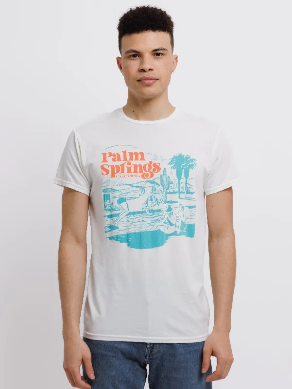 Men's organic cotton crew - neck t - shirts for everyday comfortPalm Spring Tee - Antique White Men's organic cotton crew - neck t - shirts for everyday comfortPalm Spring Tee - Antique White