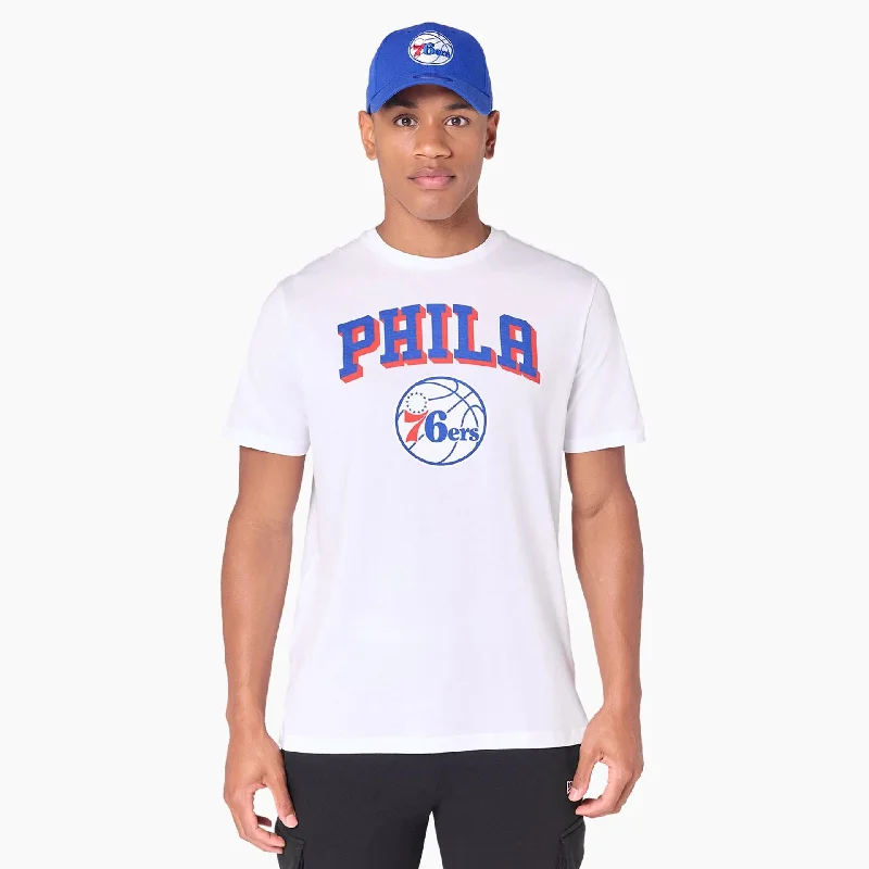 Men's smart - casual checkered t - shirts for semi - formal occasionsPhiladelphia 76ers NBA White T-Shirt Men's smart - casual checkered t - shirts for semi - formal occasionsPhiladelphia 76ers NBA White T-Shirt