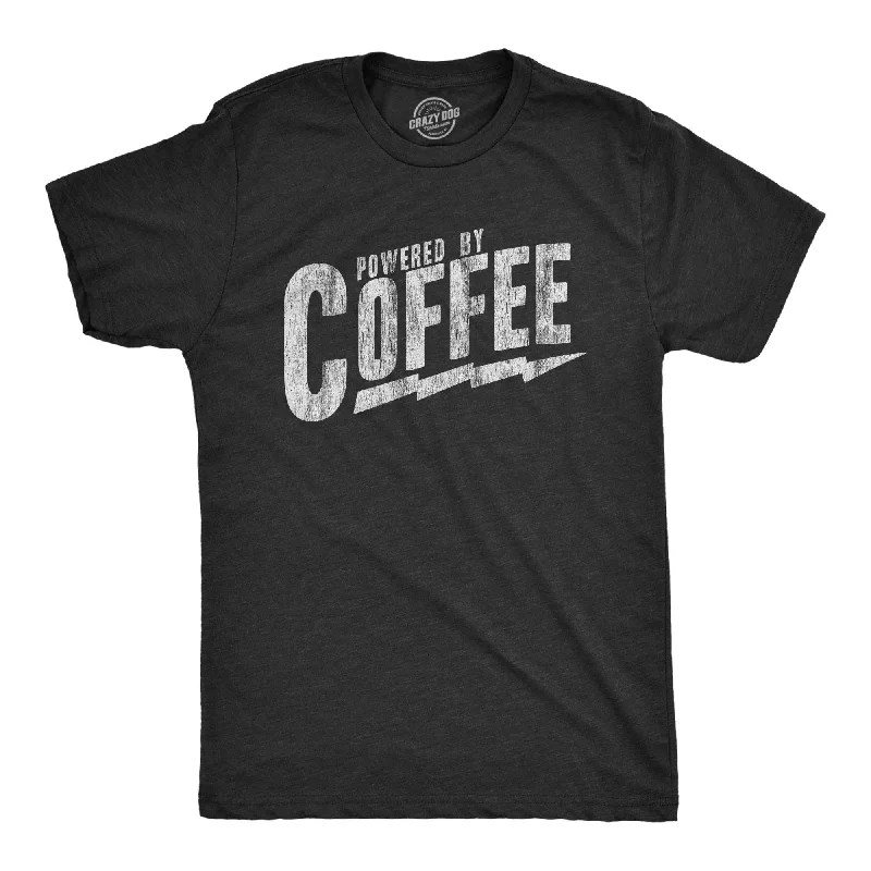 Men's distressed denim - look t - shirts with a rugged appealPowered By Coffee Men's T Shirt