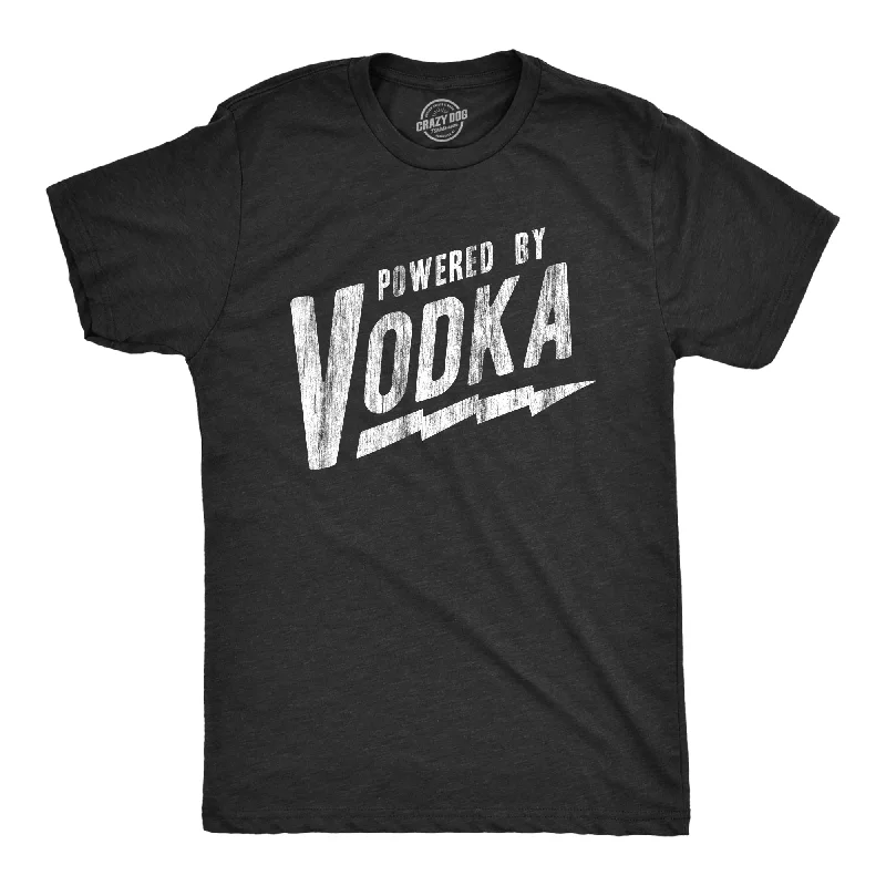 Men's distressed denim - look t - shirts with a rugged appealPowered By Vodka Men's T Shirt Men's distressed denim - look t - shirts with a rugged appealPowered By Vodka Men's T Shirt