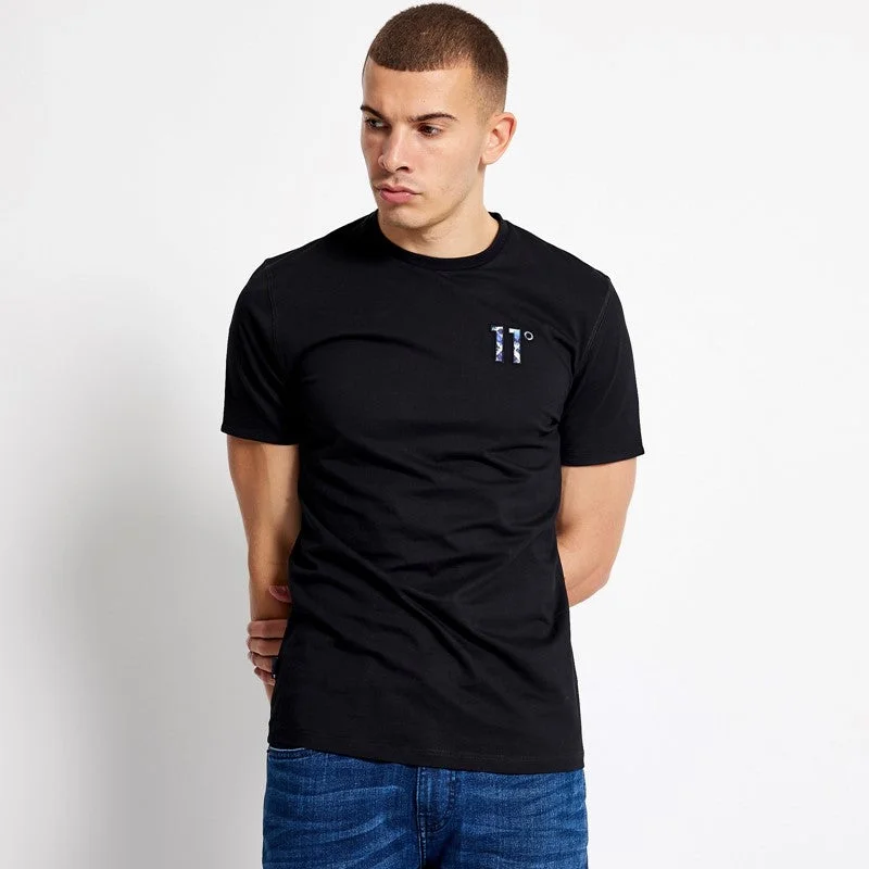 Men's lightweight performance t - shirts for running marathonsPrinted Sleeve Cuff Logo T-Shirt - Black / Aztec AOP