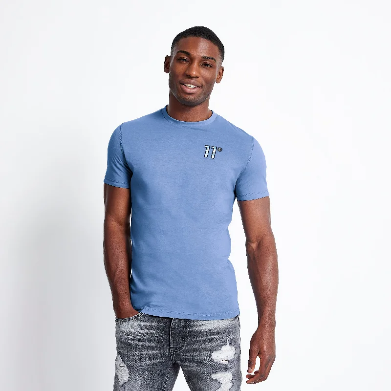 Men's antimicrobial t - shirts for odor - free freshness during travelPrinted Sleeve Cuff Logo T-Shirt - Shadow Blue / SWIRL AOP Men's antimicrobial t - shirts for odor - free freshness during travelPrinted Sleeve Cuff Logo T-Shirt - Shadow Blue / SWIRL AOP