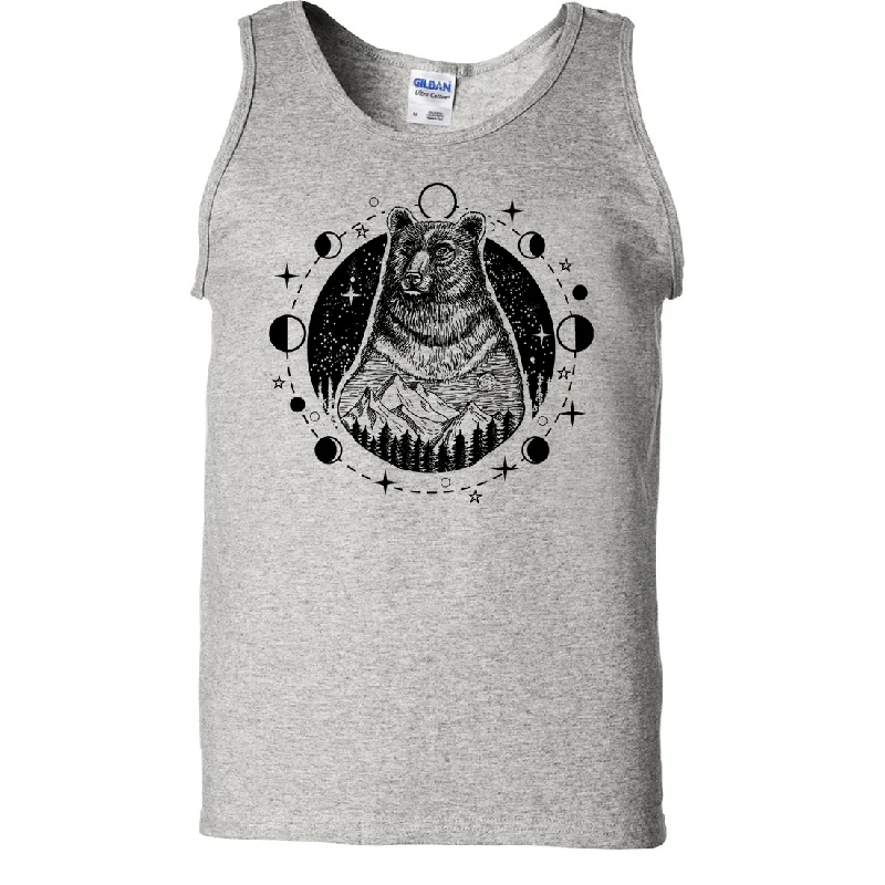 Men's thermal t - shirts with a high - neck design for cold weatherPsychic Moon Forest Grizzly Asst Colors Tank Top Men's thermal t - shirts with a high - neck design for cold weatherPsychic Moon Forest Grizzly Asst Colors Tank Top