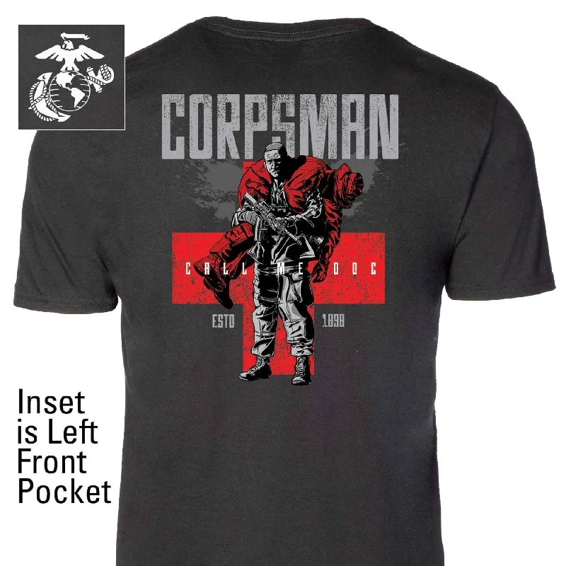 Men's smart - casual checkered t - shirts for semi - formal occasionsCorpsman Pocket T-shirt Men's smart - casual checkered t - shirts for semi - formal occasionsCorpsman Pocket T-shirt